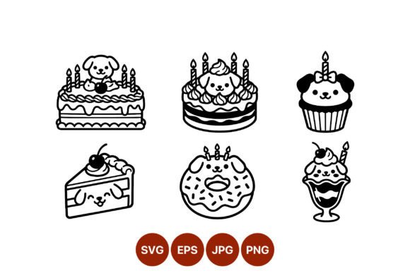 Birthday Dog Cakes Cupcake Donut Ice