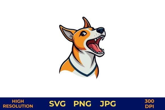 Cartoon Dog Barking Joyfully Vector Design Review