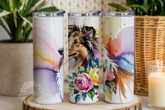 Collie Dog Floral Watercolor Tumbler Review