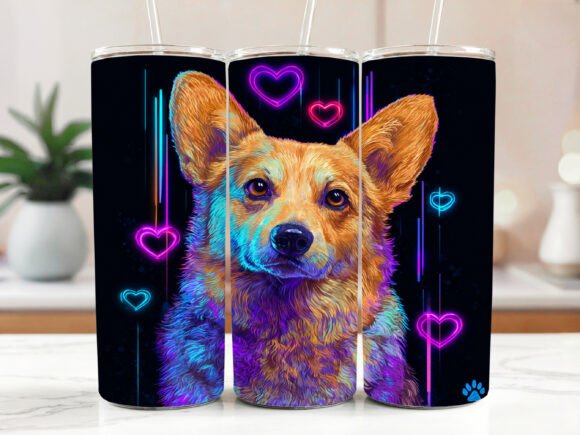Corgi Dog 20oz Skinny Tumbler Wrap