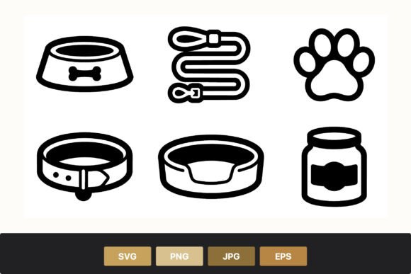 Dog Accessories Vector Line Art Review