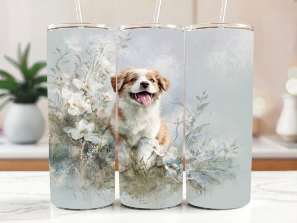 Dog Corgi Tumbler Wrap 20oz 30oz Skinny