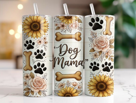 Dog Mama Pawprints Floral Tumbler Wrap Review