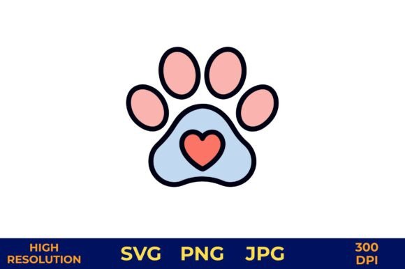Dog Paw with Heart Vector Clipart Review