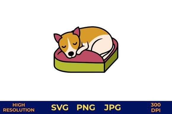 Dog Sleeping Soundly on Soft Bed