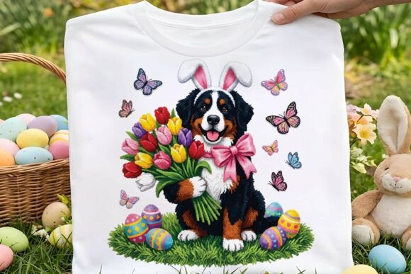 Faux Yarn Easter Bernese Mountain Dog