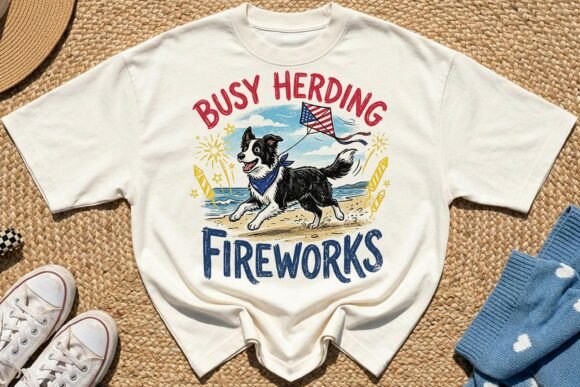 Patriotic Summer Border Collie Dog PNG Review