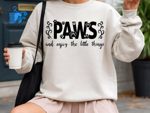 Paws and Enjoy the Little Things Dog Embroidery Design