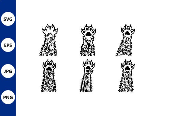 Six Dog Paw Silhouettes in Row Review